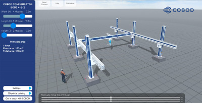 COBOD 3D house printer configurator